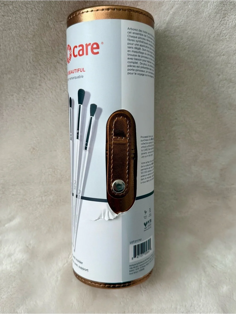 NEW PÜR x CARE 5 Piece Makeup Brush Set Holder Vegan Cruelty Free Travel